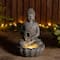 Glitzhome® 20.5" Zen-Style LED Meditating Buddha Outdoor Fountain
